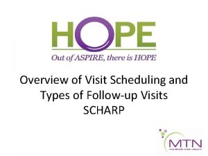 Overview of Visit Scheduling and Types of Followup
