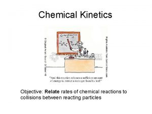 Chemical Kinetics Objective Relate rates of chemical reactions