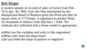 A random sample of records of sales of homes from feb. 15