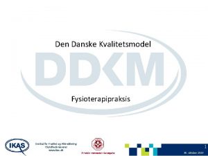 Den Danske Kvalitetsmodel Fysioterapipraksis Institut for Kvalitet og