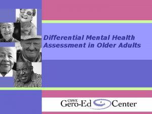 Mental health and older adults