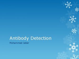 Antibody Detection Mohammed Jaber Antibody Detection The test