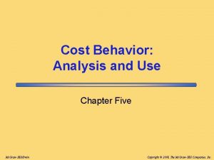 Cost behavior analysis