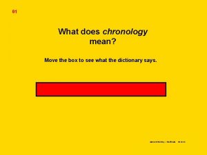 What does chronology mean