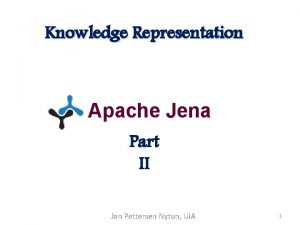 Knowledge Representation Apache Jena Part II Jan Pettersen