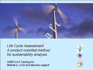 ft ra D Life Cycle Assessment A productoriented