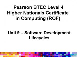 Pearson BTEC Level 4 Higher Nationals Certificate in