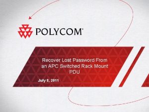 Apc reset password