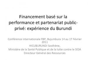 Financement bas sur la performance et partenariat publicpriv