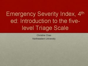 Emergency severity index