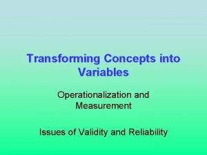 Operationalized variables