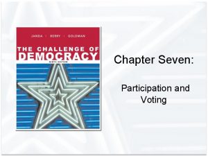 Chapter Seven Participation and Voting Democracy and Political