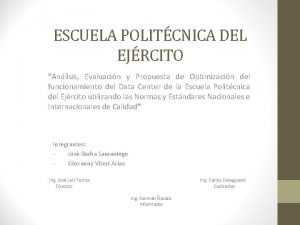 ESCUELA POLITCNICA DEL EJRCITO Anlisis Evaluacin y Propuesta