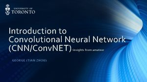 Introduction to convolutional neural networks