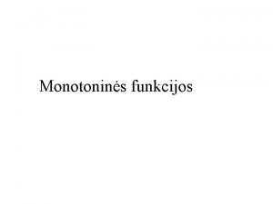 Monotonine funkcija