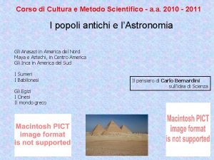 Corso di Cultura e Metodo Scientifico a a