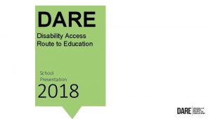 Disability access route to education