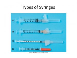 Types of Syringes Parts of a Syringe Parts