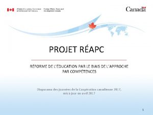 PROJET RAPC RFORME DE LDUCATION PAR LE BIAIS