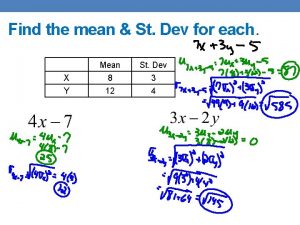 St dev St dev