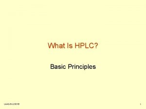 Hplc basic principle