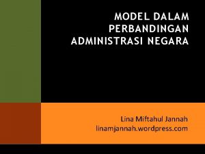 Model dalam administrasi negara