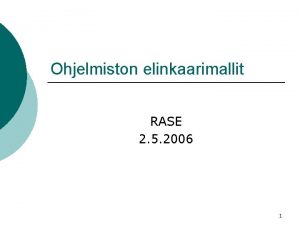 Ohjelmiston elinkaari