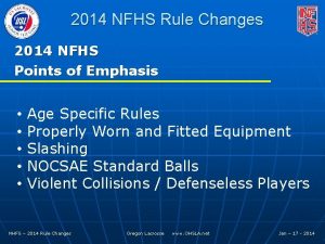 2014 NFHS Rule Changes 2014 NFHS Points of