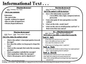 Information text structure