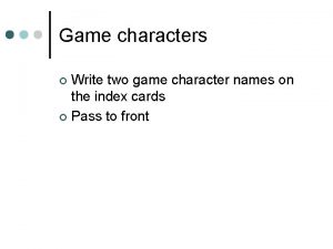Game characters Write two game character names on