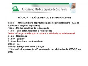 MDULO 3 SADE MENTAL E ESPIRITUALIDADE 03out Tirando