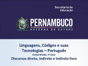 Linguagens Cdigos e suas Tecnologias Portugus Ensino Mdio