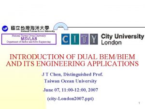 National Taiwan Ocean University MSVLAB Department of Harbor
