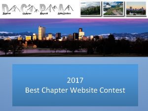 2017 Best Chapter Website Contest 1 Chapter website