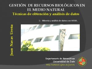 GESTIN DE RECURSOS BIOLGICOS EN EL MEDIO NATURAL