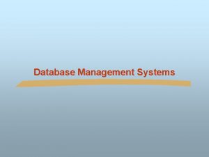 Database Management Systems TEXT BOOKS n 1 Database