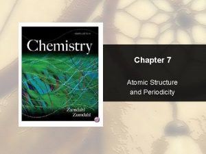 Chapter 7 Atomic Structure and Periodicity Chapter 7