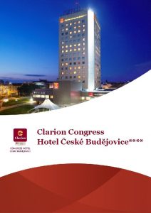 Clarion Congress Hotel esk Budjovice Konferenn nabdka 2020