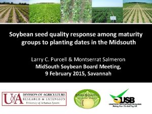 Soybean seed quality response among maturity groups to