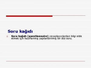 Soru kağıdı Soru kağıdı