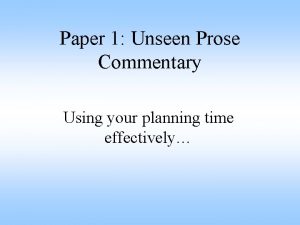 Prose commentary