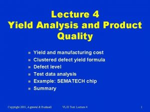 Yield analysis