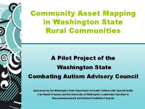 Community Asset Mapping in Washington State Rural Communities