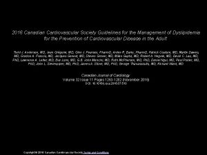 2016 Canadian Cardiovascular Society Guidelines for the Management