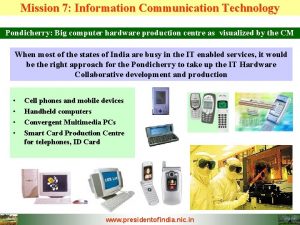 Mission 7 Information Communication Technology Pondicherry Big computer
