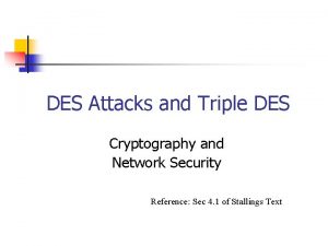 Double des in cryptography