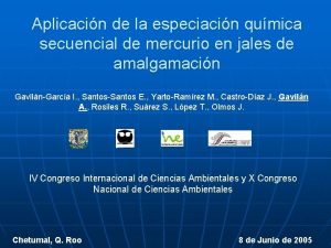 Aplicacin de la especiacin qumica secuencial de mercurio