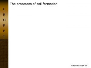 The processes of soil formation C R O