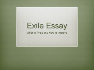 Exile essay
