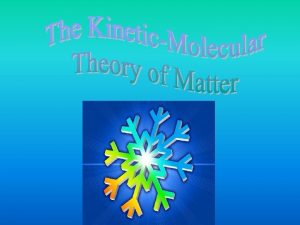 KineticMolecular Theory Remember that matter exists on Earth